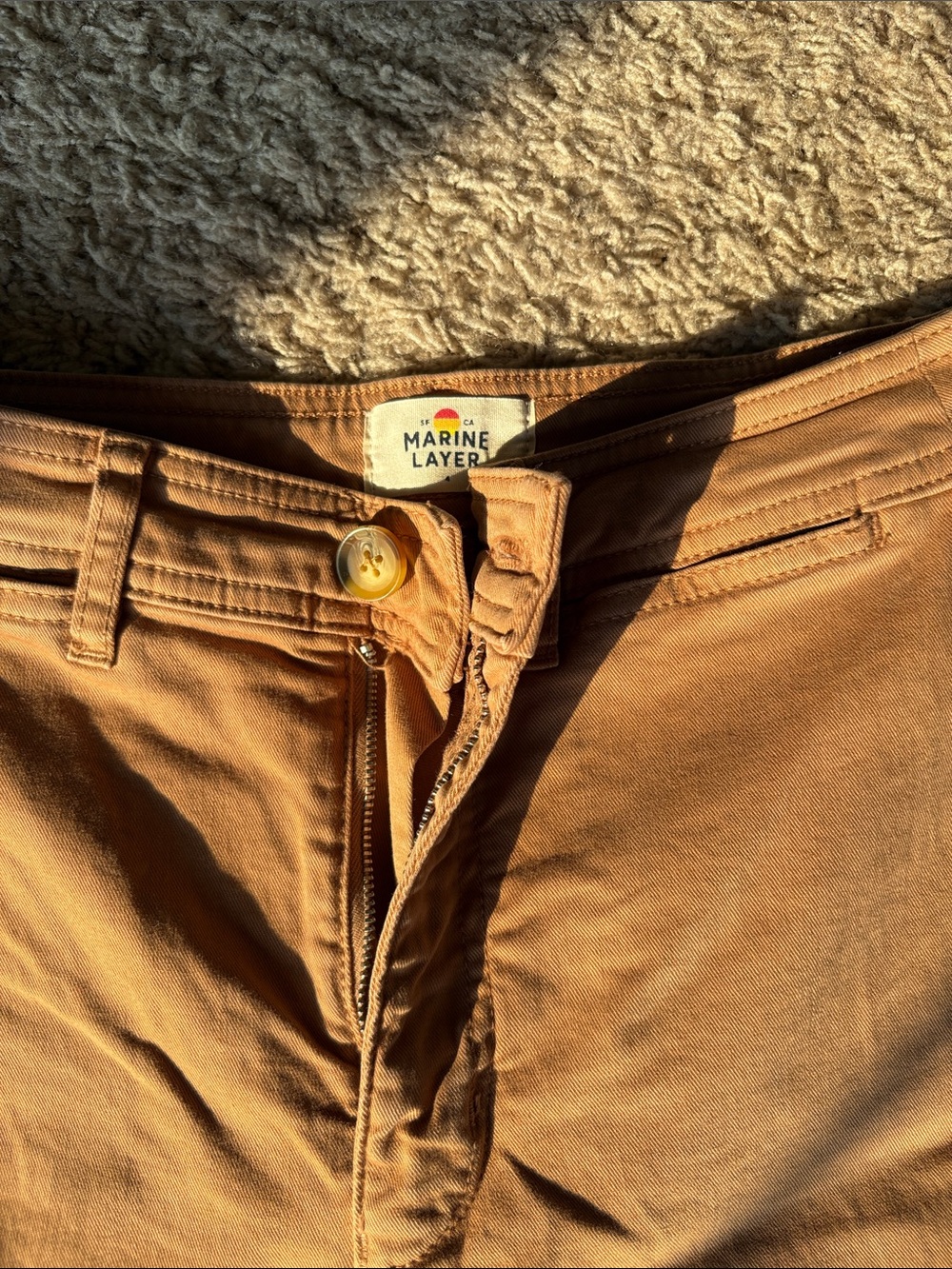 Marine Layer Wide-Leg Pants in Camel Brown - Picture 2 of 6